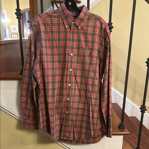 Ralph Lauren Plaid Shirt - pink and green size M